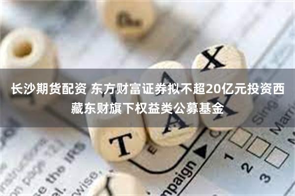 长沙期货配资 东方财富证券拟不超20亿元投资西藏东财旗下权益类公募基金