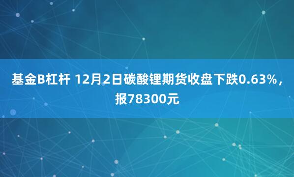 基金B杠杆 12月2日碳酸锂期货收盘下跌0.63%，报78300元