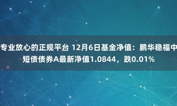 专业放心的正规平台 12月6日基金净值：鹏华稳福中短债债券A最新净值1.0844，跌0.01%