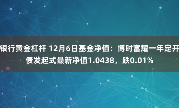 银行黄金杠杆 12月6日基金净值：博时富耀一年定开债发起式最新净值1.0438，跌0.01%