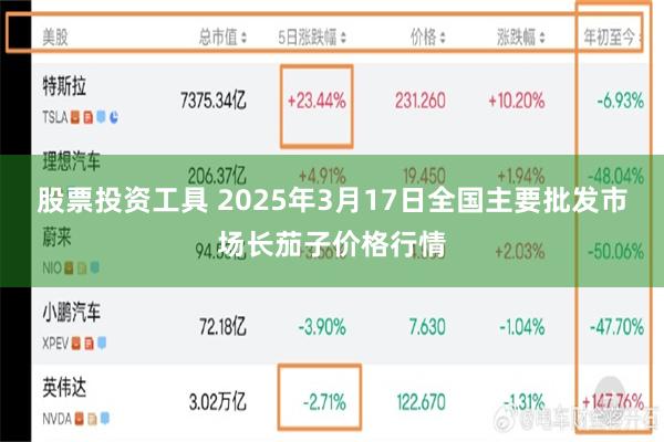 股票投资工具 2025年3月17日全国主要批发市场长茄子价格行情